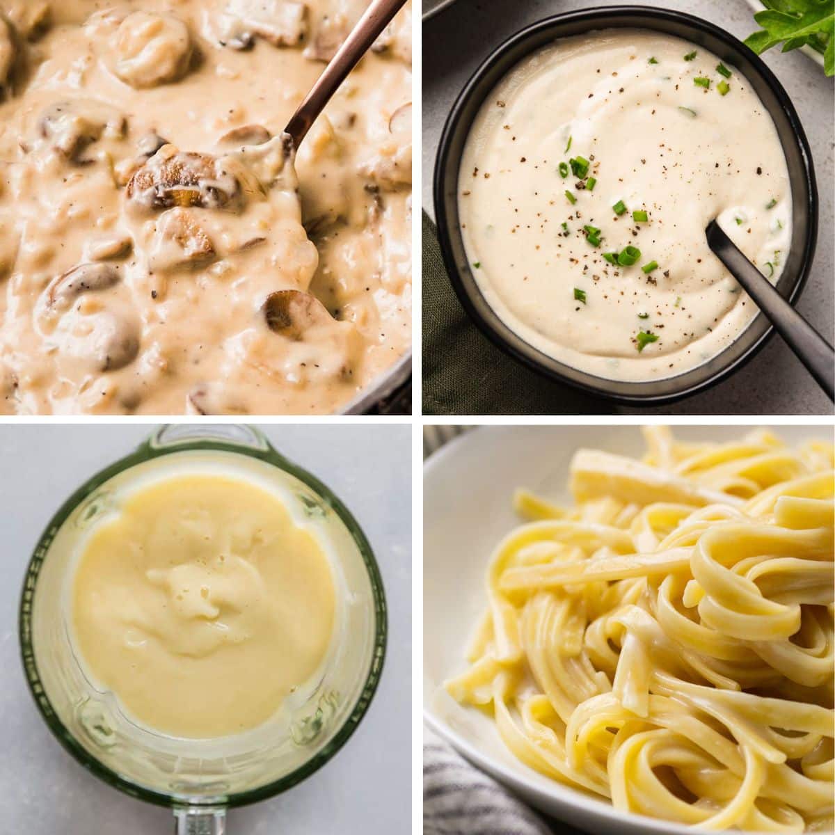 Creamy pasta sauces.